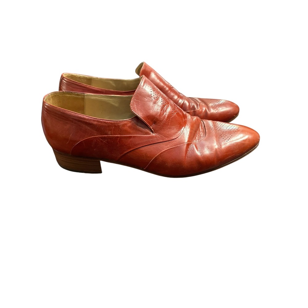 Jean‎ Pier Clemente Mens Leather Loafers Brown Italian Slip On 9.5 D DA124A02 - Picture 4 of 9
